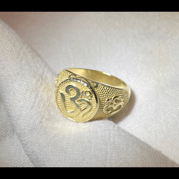 Men’s 14 carat gold om ring - Picture 3 of 7